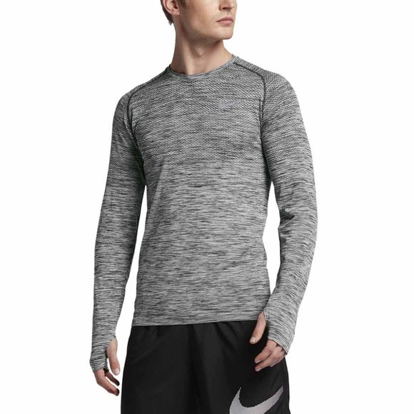 EUC Nike Running Dri-FIT Long Sleeve Top In Gray - Size XL - Picture 1 of 5